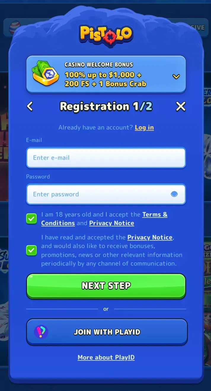 Pistolo registration